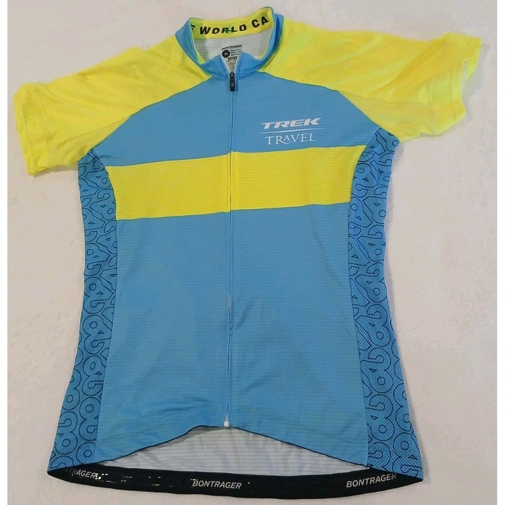 Bontrager Trek Womens M Custom Fitted Cycling Jersey Stretch Blue Travel